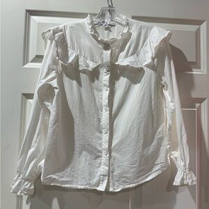 White Ruffled Women's Top